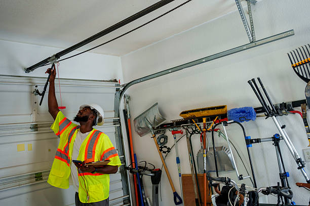Professional Garage Door Spring Repair technician working in Cypress Lake, FL